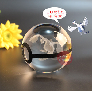 Boule de cristal K9 de 50 mm en gros, gravure laser 3D personnalisée, boule Pokémon en cristal avec base lumineuse LED nocturne - Product Image 5