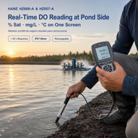 Analyseur de l'oxygène dissous par fluorescence portable HANZ avec compensation de la salinité, indice de protection IP68, boîtier de capteur 316L pour testeur RAS
