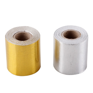 Rouleau de ruban adhésif en aluminium 5cmx5m Or et Argent gaufré, isolant thermique pour tuyaux d'échappement et usage industriel - Product Image 4