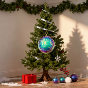 <span class=keywords><strong>Boule</strong></span> disco suspendue <span class=keywords><strong>en</strong></span> verre mosaïque irisé <span class=keywords><strong>de</strong></span> 8 pouces, imperméable, pour festival, fête <span class=keywords><strong>de</strong></span> Noël, mariage, décoration <span class=keywords><strong>de</strong></span> la maison - Product Image 2
