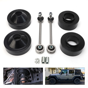 Kit de rehausse avant 2 arrière 1 en alliage d'aluminium noir avec barre de traction pour suspension améliorée Jeep Wrangler - Product Image 4