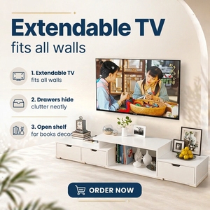 Meuble TV et armoire en bois acrylique moderne personnalisé <span class=keywords><strong>pour</strong></span> salon avec fonctions réglables - Product Image 4
