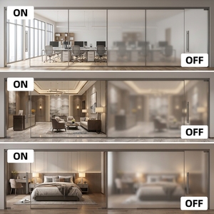 Film intelligent auto-adhésif commutable électroniquement PDLC, film teinté intelligent PDLC, film pour vitres <span class=keywords><strong>de</strong></span> fenêtres, film pour portes vitrées <span class=keywords><strong>de</strong></span> cloisons - Product Image 1