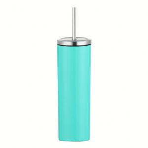 Gobelet isotherme à double paroi en acier inoxydable avec paille, 600 ml - Product Image 2