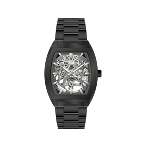 นาฬิกาข้อมือผู้ชาย Tonneau Skeleton Venture, ระบบควอตซ์, ดีไซน์โครงกระดูก ตกแต่งด้วยภาพลักษณ์ที่สวยงาม เหมาะสำหรับงานธุรกิจ งานปาร์ตี้ และการใช้งานในชีวิตประจำวัน - Product Image 3