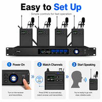 Système de microphone sans fil UHF à quatre canaux SPQ4-L Pro, adapté aux conférences, aux spectacles sur scène
