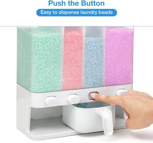 Boîte de rangement murale transparente en plastique PP pour cuisine, distributeur de céréales, seau à riz pour aliments secs et céréales entières, bac de stockage de riz - Product Image 3