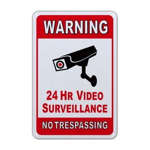 24 saat Video işareti İzinsiz alüminyum uyarı işareti CCTV güvenlik kamera için Metal cctv uyarı işareti - Product Image 5