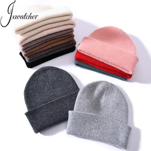女式冬帽9色可选纯羊毛针织豆豆定制标志字母批发男女通用100% 美利奴羊毛豆豆帽子