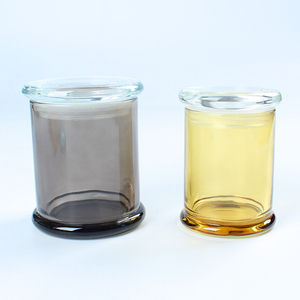 Venta caliente tarro de vela de vidrio transparente redondo 220ml 360ml tarros de vela de Danubio transparentes de lujo con tapas planas tarro de vidrio sellable - Product Image 2