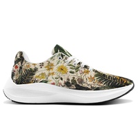 Baskets légères pour femme en cuir et maille, avec patchwork à motifs de champignons Amanita, logo personnalisable, semelle EVA, pour la marche et les occasions formelles, collection Printemps