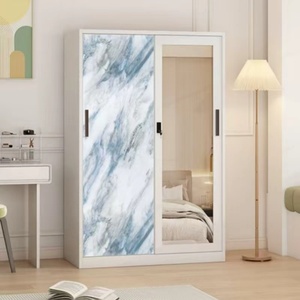 Armoire penderie en acier blanc à 2 portes <span class=keywords><strong>avec</strong></span> options de motifs personnalisés - Product Image 1