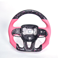 Volant sport en fibre de carbone véritable LED modifié pour Dodge Challenger, assemblage en cuir suédé perforé, personnalisé