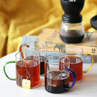 Haute poignée en borosilicate verre tasse à eau grande capacité résistant à la chaleur pour thé lait boissons jus café glacé usage domestique