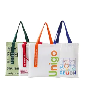 2025 nuevo estilo personalizado ecológico lienzo bolso de mano mujer gran capacidad publicidad bandolera bolso de mano promocional - Product Image 3