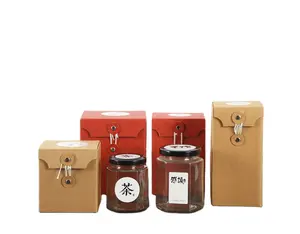 Kraft Paper Packaging Box Custom Hot Sauce Mug Tea Honey Six-Edge Bottle Corrugated Box With Hollow Nail
