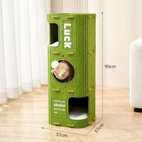 Vente en gros Lit pour chat en feutre rectangulaire en forme de rectangle Planche à gratter arbre à chat multicouche de style cartoon Carton classique toutes saisons/