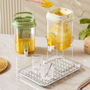Carafe à eau froide résistante à la chaleur avec robinet, grande capacité, distributeur de boissons pour réfrigérateur domestique, thé aux fruits, boissons glacées - Product Image 1