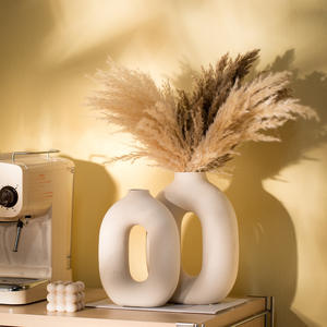 Jarrones de Cerámica Nórdicos Minimalistas Ecológicos con Orificio de Drenaje, Exclusivos para Sala de Estar, Entrada, Mueble de TV, Florero - Product Image 2