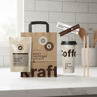 Sachet Doypack en plastique mat à faible MOQ avec fermeture éclair, emballage pour gobelets et sacs en papier pour magasins de café