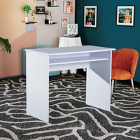 Bureau d'étude modulaire moderne en mélamine de bois avec étagère fixe, table d'ordinateur autoportante, petite table d'angle pour bureau à domicile