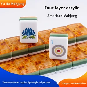 <span class=keywords><strong>Mahjong</strong></span> américain en acrylique imprimé imitation bois, personnalisable, pour jeu manuel à domicile, vente en gros par le fabricant, en stock - Product Image 4