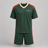 Maillot de football vintage personnalisé, coupe ample, vert forêt, col en V, maillot de football rétro