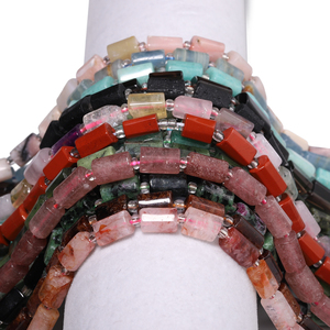 8-11MM Natural Stone Cylindrical <strong>Emerald</strong> Yellow Crystal Moonstone Spacer <strong>Beads</strong> for Jewelry Making DIY Necklace Accessories - Product Image 5