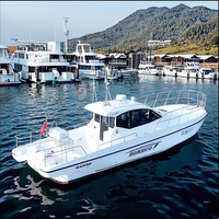 Yacht de pêche de luxe en fibre de verre de 38 pieds avec moteur hors-bord pour les fêtes de pêche de loisirs, les croisières touristiques