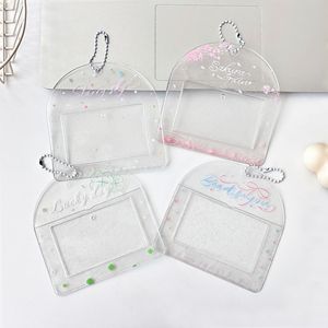 <span class=keywords><strong>Porte</strong></span>-cartes personnalisé en gros, petit format 3 pouces, motif fleur de cerisier et trèfle, design horizontal en PVC, rangement aléatoire de cartes avec effet de poursuite des étoiles - Product Image 4