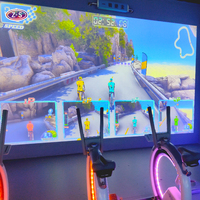 Simulateur de cyclisme dynamique avec projection immersive, course tout-terrain, sentiers virtuels, course de spinning en réalité augmentée et cyclisme en salle