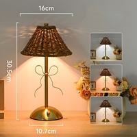 Lámpara de Mesa Dorada Inalámbrica de Lujo, Recargable, LED, Control Táctil, para Bodas, Eventos, Regalo