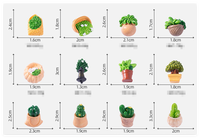Lot miniature mixte dessin animé micro plantes de cactus artificielles résine figurines de jardin statue avec ornement de paysage de désert succulent