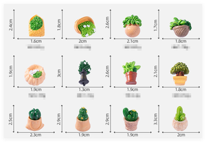 Lote en miniatura de dibujos animados mixtos, Micro plantas de cactus artificiales, figuritas de jardín de resina, Estatua con suculento adorno de paisaje del <span class=keywords><strong>desierto</strong></span> - Product Image 2