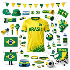 Fan Souvenirs <b>Gift</b> <b>Set</b> Custom Soccer Jersey Scarf Bucket Hat Hand Flag Supporter Kit for Match Day Stadium Events - Product Image 6