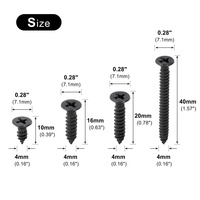 Vis noire en acier inoxydable M4x10 vis à tête cruciforme plate autotaraudeuse fixations de meubles vis à tête fraisée pour bois