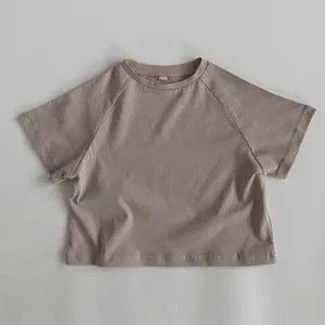 Pima-Camiseta de algodón para niños, tops ecológicos de verano, camiseta de manga corta, ropa personalizada orgánica