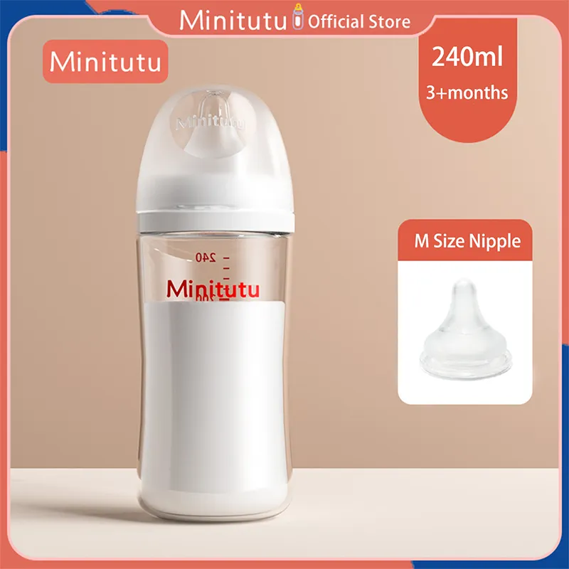 Minitutu זכוכית האכלה בקבוק יונה באותו סגנון תינוק יומם arcfor 0 ~ 6 + חודשים bpa חינם