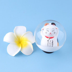 Regalo Creativo de Resina, Bola de Cristal de la <span class=keywords><strong>Suerte</strong></span>, Bola Transparente Decorativa <span class=keywords><strong>con</strong></span> Gato de la <span class=keywords><strong>Suerte</strong></span> para Mesa del Hogar - Product Image 4