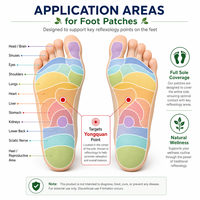 Patchs pour les pieds Vitality Poria Eight Treasure OEM ODM 30 pièces/boîte, autocollants à base de plantes et de moxa pour soulager l'humidité, prix usine