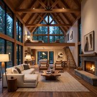Maison préfabriquée de luxe moderne en forme de A, villa modulaire préfabriquée, maison préfabriquée portable avec loft pour jardin, resort ou chalet