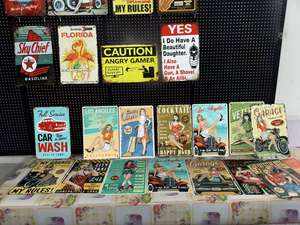 Autocollants muraux de jeu avec avertissement et avertissement de prudence, plaque en métal peint, affiche vintage, plaques décoratives, enseigne rétro pour <span class=keywords><strong>pub</strong></span> et bar, décoration intérieure, UV - Product Image 6