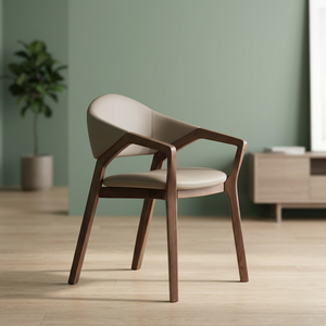 Luxury Teak Wood Midcentury Modern <b>Dining</b> <b>Armchair</b> with Backrest Upholstered for Restaurant Hotel Use Indonesia Manufacturer - Product Image 3