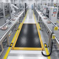 Tapis de sécurité à expédition rapide en caoutchouc noir avec capteur de pression pour protection des postes d'opérateurs CNC sans poussière en usine de menuiserie