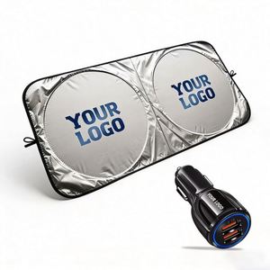 Custom Logo UV Printing Double Circle Car Window Sunshade for Business Promotional Gifts-Wholesale - Product Image 1