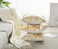 Housse de coussin décorative de luxe carrée, 100% polyester 180 g/m², lavable, avec fermeture éclair