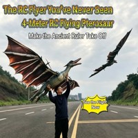 Avion RC Pterosaure de Simulation GENGU, Modèle d'Avion à Aile Fixe en Mousse EPE Résistant aux Chocs, Jouet Dinosaure Volant avec Télécommande