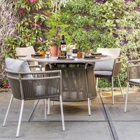 Bahçe mobilyaları halat dokuma veranda restoran sandalye halat dokuma alüminyum açık Rattan hasır balkon sandalye