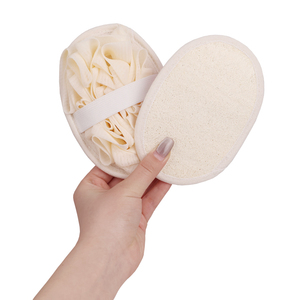 1PC Zenidoo L-02 Natural Loofah Ellipse Body <b>Shower</b> Scrubber Soft Bath Exfoliating <b>Sponge</b> Hook Towel Bath Brushes Scrubbers for - Product Image 1