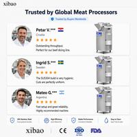 Machine à découper la viande automatique commerciale en acier inoxydable pour les applications de transformation de la viande en cubes, tranches, bandes et en dés.